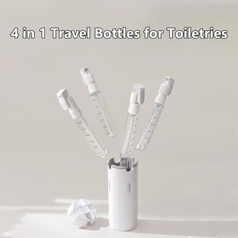 4 in 1 Travel Dispenser Set with 4 Pack 30ML Leak Proof Bottles for Toiletries, Portable Containers for Shampoo Lotion Conditioner Cream (Green) in Saudi Arabia