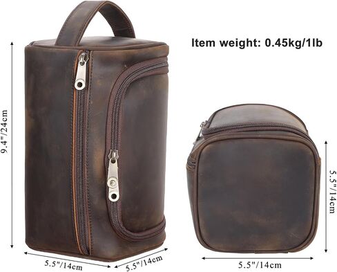 TIDING Mens Leather Hanging Toiletry Bag Travel Shaving Kit Portable Makeup Cosmetic Organizer Wash Case in Saudi Arabia
