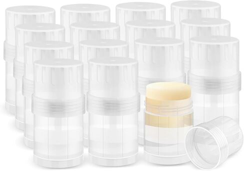 15 Pcs Plastic Empty Deodorant Containers Twist-up DIY Deodorant Tubes Top Filling Refillable Lip Balm Tubes For Deodorant Lip Balm Lotion Sticks etc (white, 60ml/2oz) in Saudi Arabia