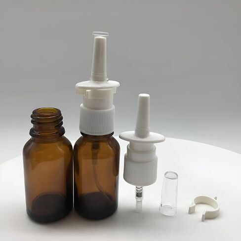 Nasal Spray Bottle Empty Amber Glass 1 oz Nasal Sprayer! EMPTY, Refillable, Travel Sized, Quality Glass for Saline Applications! (2 amber glass bottles) in Saudi Arabia