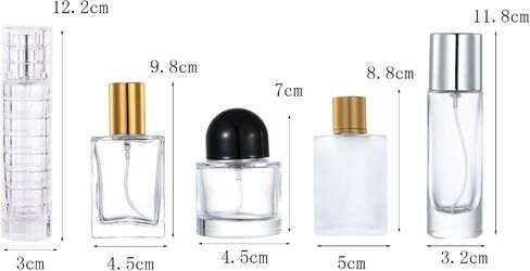 6 قطع رذاذ عطر زجاجي دائري، زجاجة رذاذ عطر فارغة قابلة لإعادة الملء سعة 30 مل للرجال والنساء، موزع زجاجة رذاذ عطر محمول للسفر (أسود) in Kuwait
