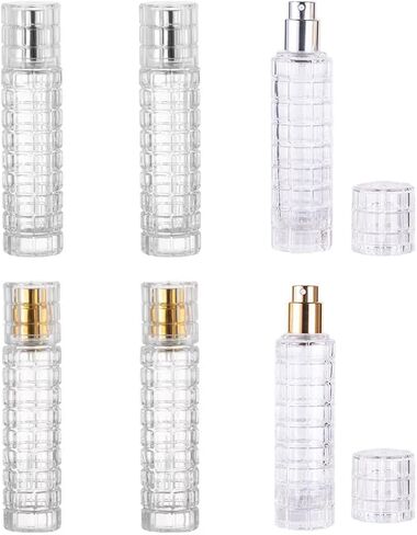 6 Pcs Round Glass Perfume Atomizer,30ml Empty Refillable Perfume Spray Bottle for Men and Women,Portable Fragrance Fine Mist Spray Bottle Dispenser for Travel (Black) in Saudi Arabia