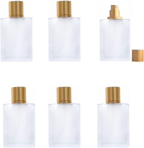 6 قطع رذاذ عطر زجاجي دائري، زجاجة رذاذ عطر فارغة قابلة لإعادة الملء سعة 30 مل للرجال والنساء، موزع زجاجة رذاذ عطر محمول للسفر (أسود) in Kuwait
