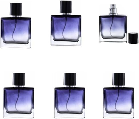 6 قطع رذاذ عطر زجاجي دائري، زجاجة رذاذ عطر فارغة قابلة لإعادة الملء سعة 30 مل للرجال والنساء، موزع زجاجة رذاذ عطر محمول للسفر (أسود) in Kuwait