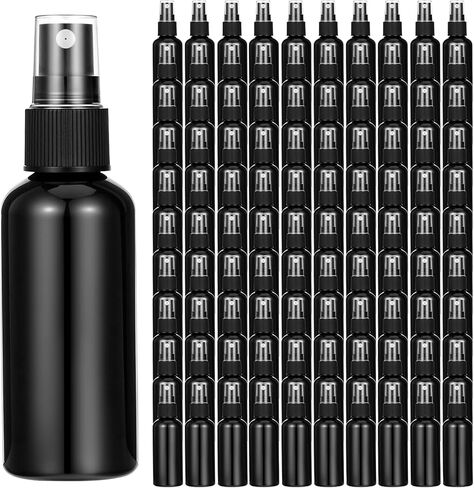 100 Pcs 2oz Black Spray Bottles, Fine Mist Refillable Travel Size Plastic Spritzers - Leak Proof Mini Mister for Cleaning, Hair, Essential Oils & Perfume in Saudi Arabia