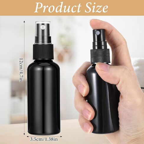 100 Pcs 2oz Black Spray Bottles, Fine Mist Refillable Travel Size Plastic Spritzers - Leak Proof Mini Mister for Cleaning, Hair, Essential Oils & Perfume in Saudi Arabia