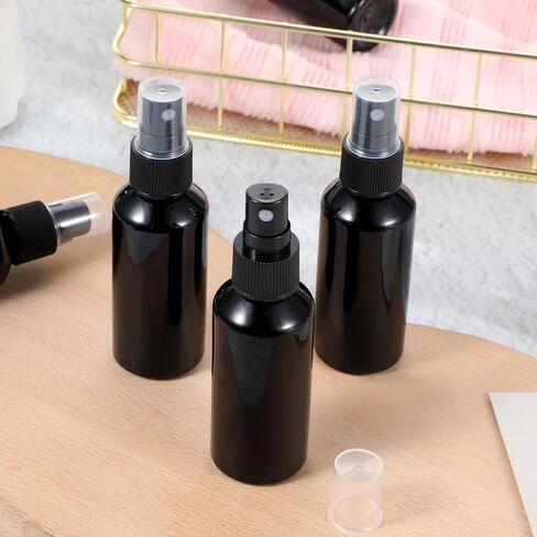 100 Pcs 2oz Black Spray Bottles, Fine Mist Refillable Travel Size Plastic Spritzers - Leak Proof Mini Mister for Cleaning, Hair, Essential Oils & Perfume in Saudi Arabia