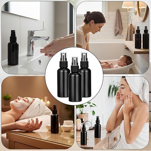100 Pcs 2oz Black Spray Bottles, Fine Mist Refillable Travel Size Plastic Spritzers - Leak Proof Mini Mister for Cleaning, Hair, Essential Oils & Perfume in Saudi Arabia