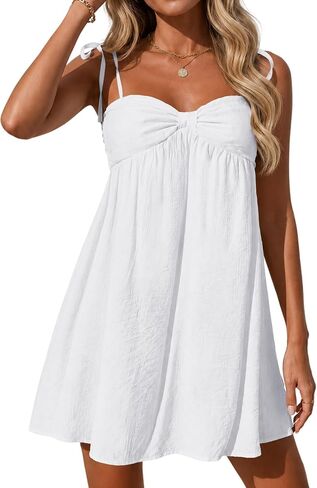 Ammiko Women's Casual Sundresses Mini Dress Short Dresses Summer Cute A Line Spaghetti Straps Sundress Party Vacation in Saudi Arabia