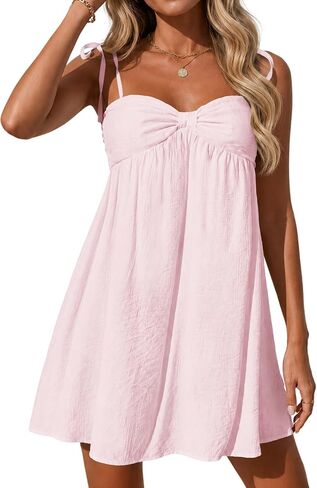 Ammiko Women's Casual Sundresses Mini Dress Short Dresses Summer Cute A Line Spaghetti Straps Sundress Party Vacation in Saudi Arabia