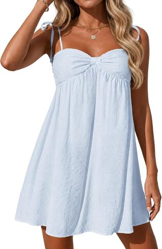 Ammiko Women's Casual Sundresses Mini Dress Short Dresses Summer Cute A Line Spaghetti Straps Sundress Party Vacation in Saudi Arabia