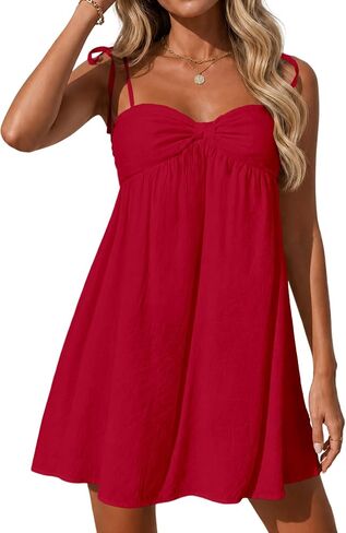 Ammiko Women's Casual Sundresses Mini Dress Short Dresses Summer Cute A Line Spaghetti Straps Sundress Party Vacation in Saudi Arabia