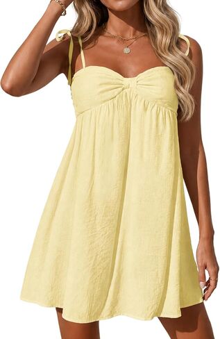 Ammiko Women's Casual Sundresses Mini Dress Short Dresses Summer Cute A Line Spaghetti Straps Sundress Party Vacation in Saudi Arabia