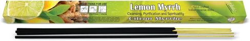 Flute Lemon Myrrh Incense Sticks, 200 Sticks | 9" Inch Agarbatti Sticks with 40 Mins Burning time | Calming Scent for Cleansing, Purification & Spirituality | 8 Sticks/Pack in Saudi Arabia