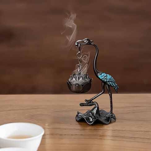1pc Small Crane Hanging for Lotus Incense Holder Home Decoration, Suitable for Christmas, Thanksgiving, Easter (Silvery) in Saudi Arabia