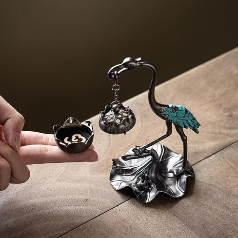 1pc Small Crane Hanging for Lotus Incense Holder Home Decoration, Suitable for Christmas, Thanksgiving, Easter (Silvery) in Saudi Arabia
