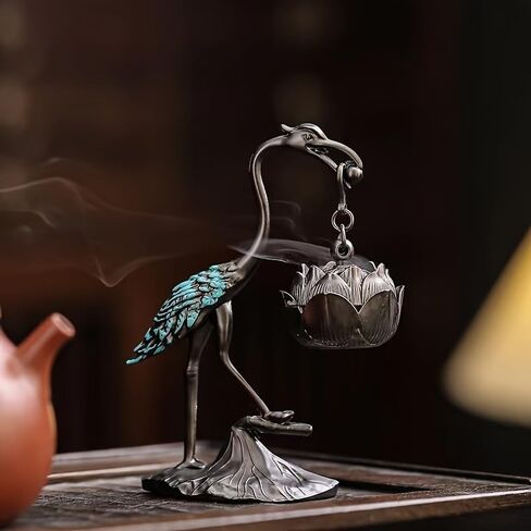 1pc Small Crane Hanging for Lotus Incense Holder Home Decoration, Suitable for Christmas, Thanksgiving, Easter (Silvery) in Saudi Arabia