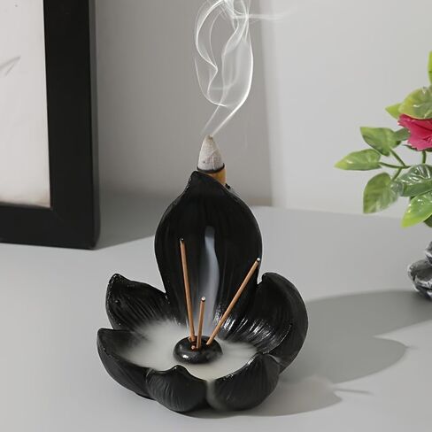 1pc Lotus-Shaped Incense Cone Holder, Multifunctional Home Decor for Yoga, Meditation & Relaxation Display (Yellow) in Saudi Arabia