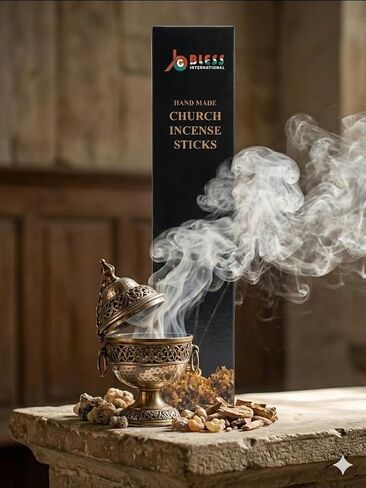 Church-Frankincense 100%-Natural-Handmade-Hand-Dipped-Incense-Sticks Organic-Chemicals-Charcoal-Free Purification-Relaxation-Positivity-Yoga-Meditation Best-Woods-Scent (50 Sticks (5.29 OZ)) in Kuwait