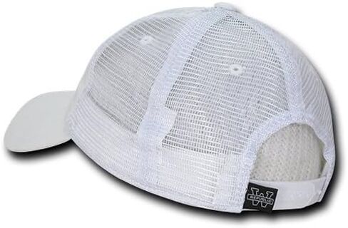Soft Fit American Flag Embroidered Cotton Trucker Mesh Back Cap - White in Saudi Arabia