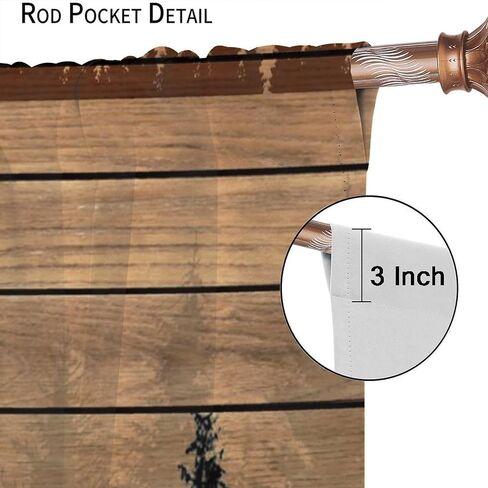 Farmhouse Forest Cabin Curtains for Kitchen Rustic Wooden Country Vintage Bear Deer Rustic Cabin Window Treatments for Farmhouse Bedroom Living Room 42x45in（No Blackout） in Saudi Arabia