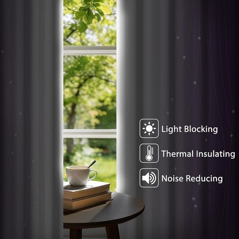 Ombre Purple Blackout Curtains, 84 Inch Length - Light Blocking Thermal Insulated Grommet Top Drapes for Bedroom Living Room, Privacy Noise Reducing Curtains 2 Panels, 52W x 84L in Saudi Arabia