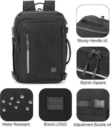 Tzowla 40x30x20 cm Travel Bag with Large Cup Holder Pocket,Personal Item Expandable Rackpack for Men/Women,Laptop Backpacks Carry On Flight Approved,Business Weekender Bags Fit 15.6 Inch Laptop in Saudi Arabia
