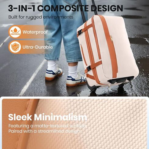 Fanwoli Vacuum Rolling Travel Backpack,Carry On Luggage with TSA Lock & Anti Theft Zipper,70L Expandable Airbag Backpack with Compression Pump,Waterproof Laptop Bag Ideal for Flight & Business,White in Saudi Arabia