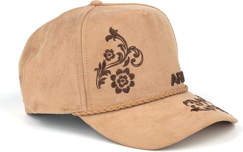 ARIAT Women's Embroidered Paisley Suede Snapback Rope Cap, Curved Brim, Tan in Saudi Arabia