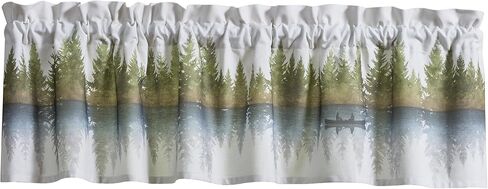 Park Designs Mirror Lake Valance 60" x 14", Lodge Short Café Curtain for Lakehouse Cabin Decor, Light Filtering Coastal Window Dressing, Unlined Cotton Machine Washable Fabric Drape in Saudi Arabia