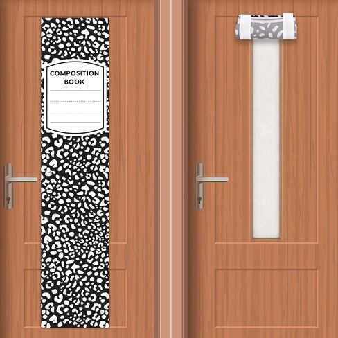 QOUBAI 2 Pcs Composition Notebook Classroom Curtains for Door Window Cover Decor Classroom Blackout Door Window Lockdown for Office Kindergarten Primary Back to School Teachers in Saudi Arabia