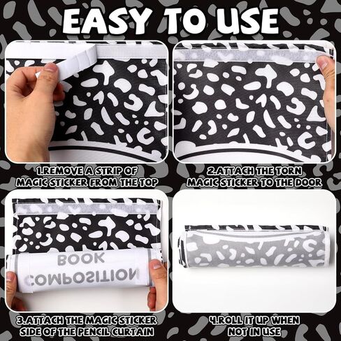 QOUBAI 2 Pcs Composition Notebook Classroom Curtains for Door Window Cover Decor Classroom Blackout Door Window Lockdown for Office Kindergarten Primary Back to School Teachers in Saudi Arabia