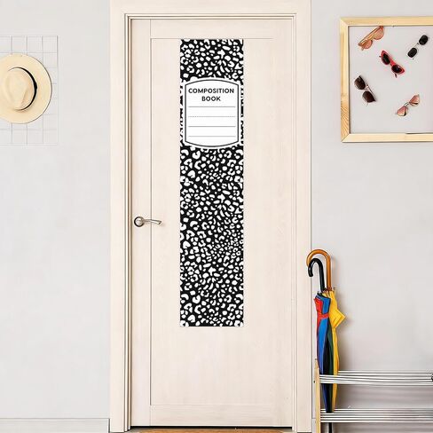 QOUBAI 2 Pcs Composition Notebook Classroom Curtains for Door Window Cover Decor Classroom Blackout Door Window Lockdown for Office Kindergarten Primary Back to School Teachers in Saudi Arabia