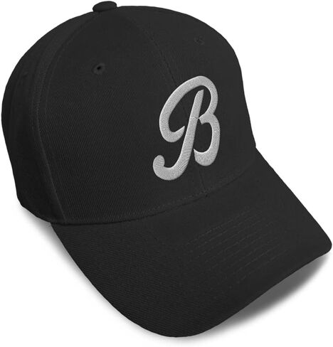 Baseball Cap B Letters Acrylic Dad Hats for Men & Women Black in Saudi Arabia