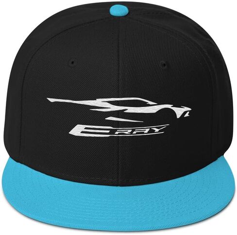 Sports Car C8 E-Ray Silhouette Snapback Hat in Saudi Arabia