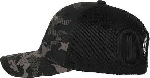 Black Camo Hunting Trucker Hat for Men – Embroidered Deer Antler Patch, Mesh Back Adjustable 6-Panel Structured Cotton Cap, Pre-Curved Visor, Camo/Black, One Size in Saudi Arabia