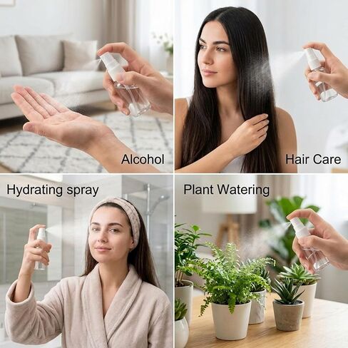 110 Pcs Mini Clear Spray Bottles 1 oz Plastic Empty Travel Bottle Fine Mist Small Spray Containers with 5 Pcs Funnels Refillable Liquid Travel Containers for Perfume Skin Toner Essential Oils in Saudi Arabia