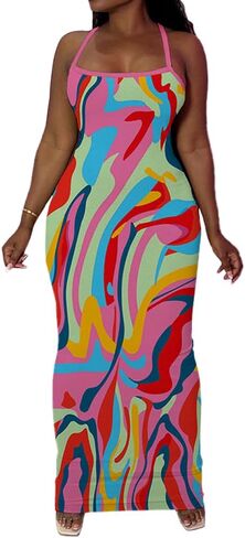 PINSV Women Summer Long Dress Casual Slip Sexy Slim Sleeveless Bodycon Maxi Dresses for Women in Saudi Arabia