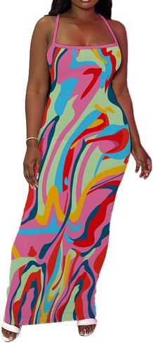 PINSV Women Summer Long Dress Casual Slip Sexy Slim Sleeveless Bodycon Maxi Dresses for Women in Saudi Arabia