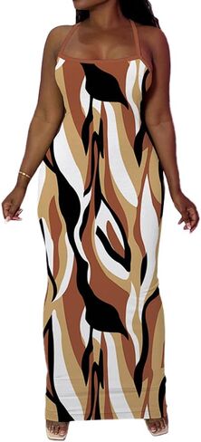 PINSV Women Summer Long Dress Casual Slip Sexy Slim Sleeveless Bodycon Maxi Dresses for Women in Saudi Arabia