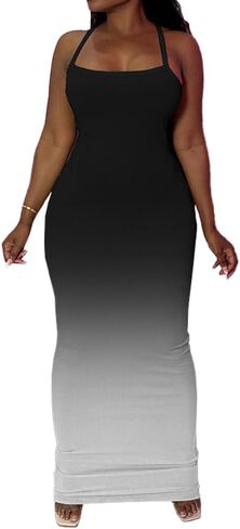 PINSV Women Summer Long Dress Casual Slip Sexy Slim Sleeveless Bodycon Maxi Dresses for Women in Saudi Arabia