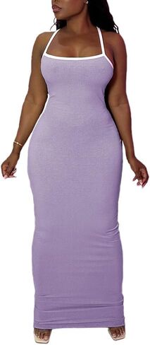 PINSV Women Summer Long Dress Casual Slip Sexy Slim Sleeveless Bodycon Maxi Dresses for Women in Saudi Arabia