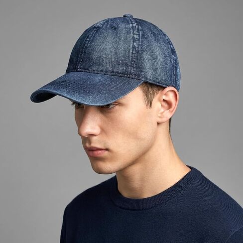 Denim Baseball Cap for Women Men Adjustable Cotton Dad Hat Outdoor Sports Hat in Saudi Arabia