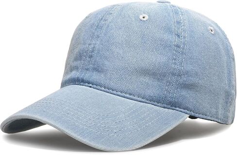 Denim Baseball Cap for Women Men Adjustable Cotton Dad Hat Outdoor Sports Hat in Saudi Arabia