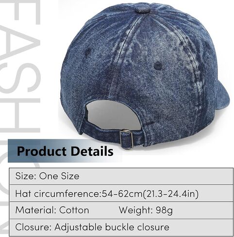Denim Baseball Cap for Women Men Adjustable Cotton Dad Hat Outdoor Sports Hat in Saudi Arabia