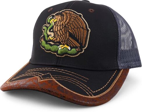 Trendy Apparel Shop 3D Mexico Eagle Embroidered Trucker Mesh Baseball Cap in Saudi Arabia