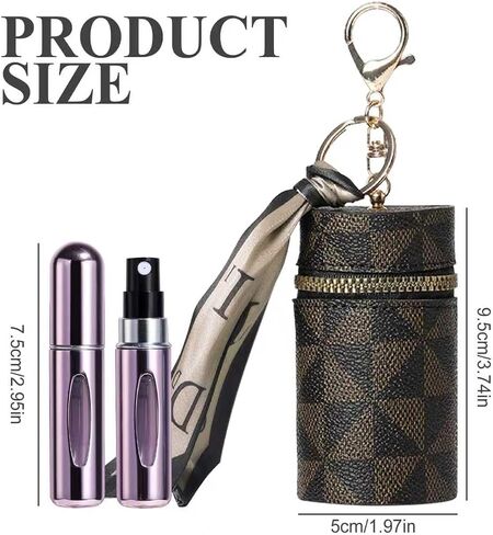 Portable Perfume Atomizer 5-Pack, Leak-Proof Refillable Travel Perfume Spray Bottles with Fine Mist & Funnel, TSA-Approved Mini Perfume Dispenser for Purse, Gym, Vacation (Includes Pouch) in Saudi Arabia