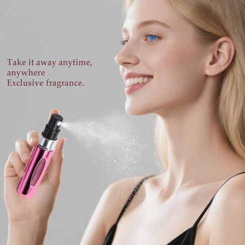 Portable Perfume Atomizer 5-Pack, Leak-Proof Refillable Travel Perfume Spray Bottles with Fine Mist & Funnel, TSA-Approved Mini Perfume Dispenser for Purse, Gym, Vacation (Includes Pouch) in Saudi Arabia
