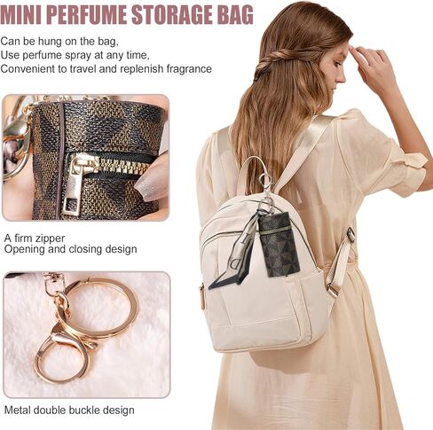 Portable Perfume Atomizer 5-Pack, Leak-Proof Refillable Travel Perfume Spray Bottles with Fine Mist & Funnel, TSA-Approved Mini Perfume Dispenser for Purse, Gym, Vacation (Includes Pouch) in Saudi Arabia