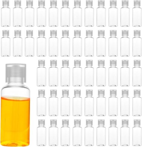 100 Pcs 1 OZ Travel Bottles with Flip Cap - 30 ml Clear Plastic Travel Size Containers, Portable Leak Proof Squeeze Bottles Refillable Empty Cosmetic Containers for Liquid Shampoo Lotion, Clear in Saudi Arabia
